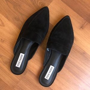 Steve Madden Black Suede Mules Pointed Toe